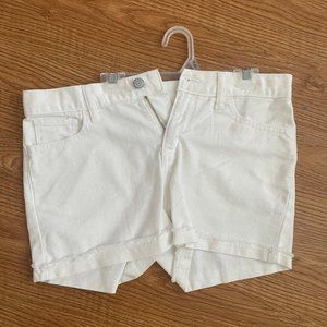 White jean shorts, size 16 girls